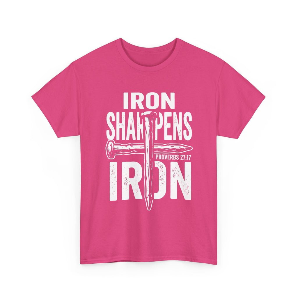 Iron Sharpens Iron T‑Shirt – Proverbs 27:17 Christian Faith Graphic Tee