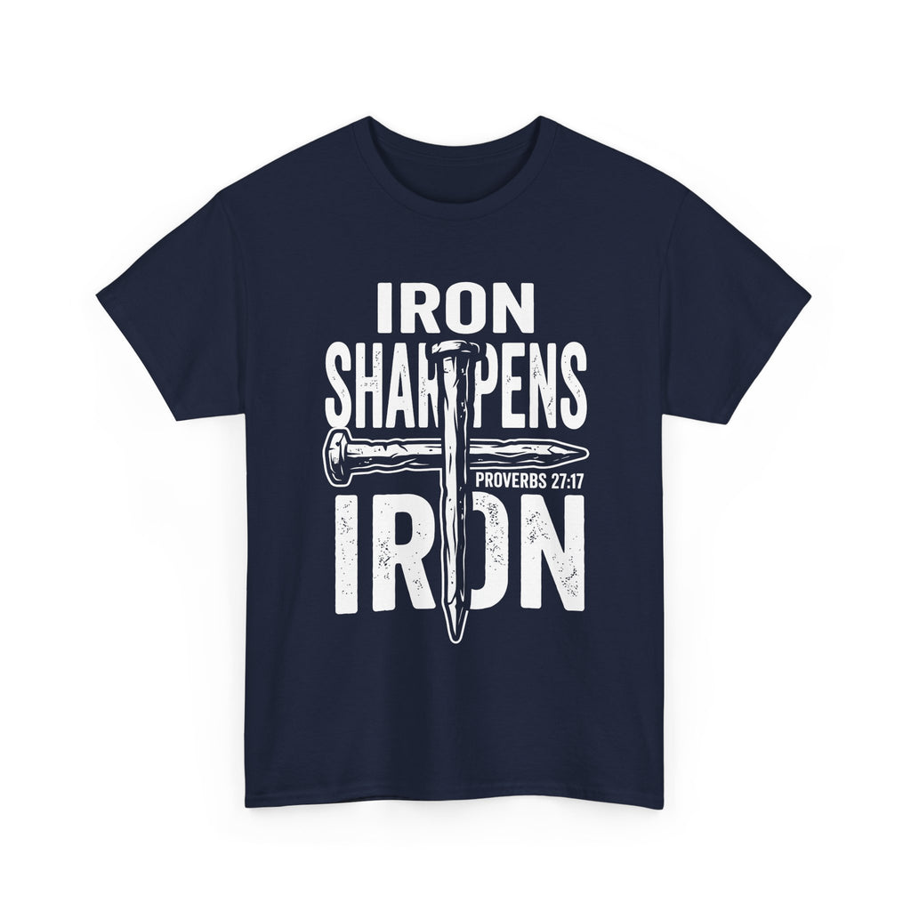 Iron Sharpens Iron T‑Shirt – Proverbs 27:17 Christian Faith Graphic Tee